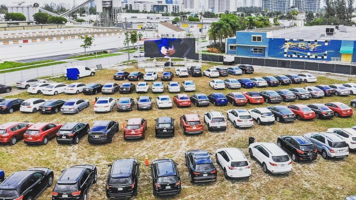 Dezerland Park drive-in theater featuring movies, comedy shows and sporting events