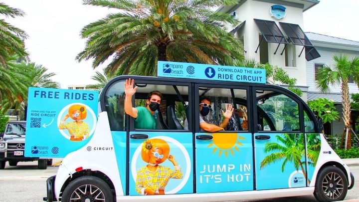 Free rides on electric shuttles in Pompano