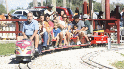 Activities suspended until further notice —  Rides on model steam train at Tradewinds Park